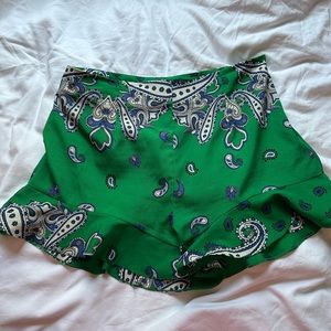 Zara green shorts